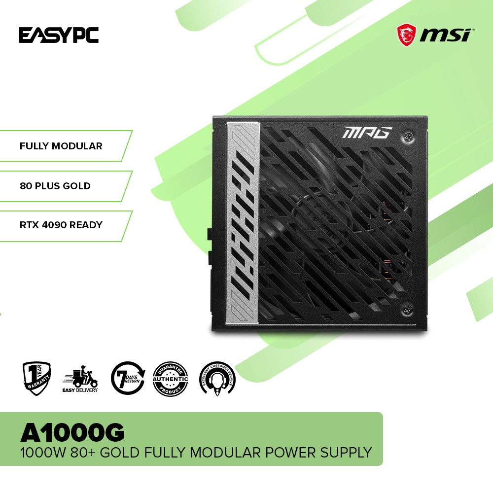 MSI MPG A1000G 1000W 80+ Gold Fully Modular Power Supply | Shopee ...