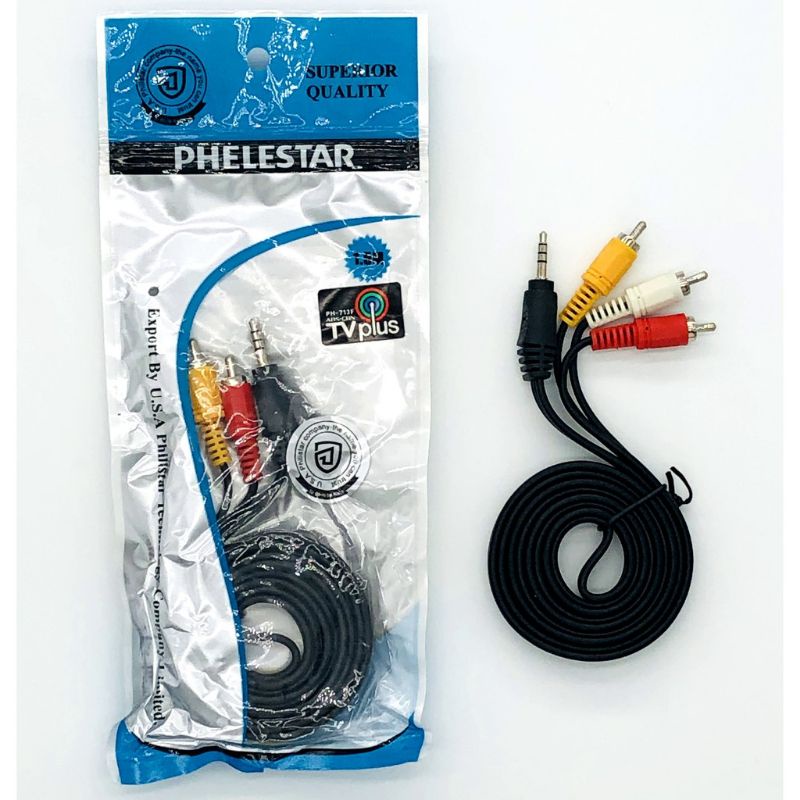 Phelestar RCA AV Abscbn tv plus cable wire jack 3x1 1.5m Shopee Philippines