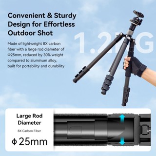 SmallRig Carbon Fiber Tripod With Video Fluid Head Monopod Foldable