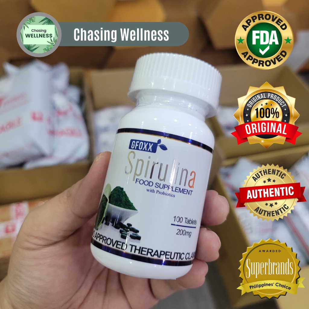 Gfoxx Spirulina with Probiotics 100 tablets (FDA Approved) Shopee
