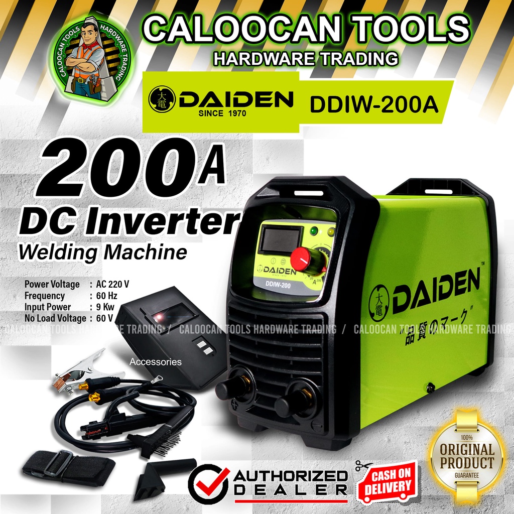 DAIDEN Japan DDIW200 DDIW200A Inverter Type Welding Machine Genuine CALOOCAN TOOLS Shopee