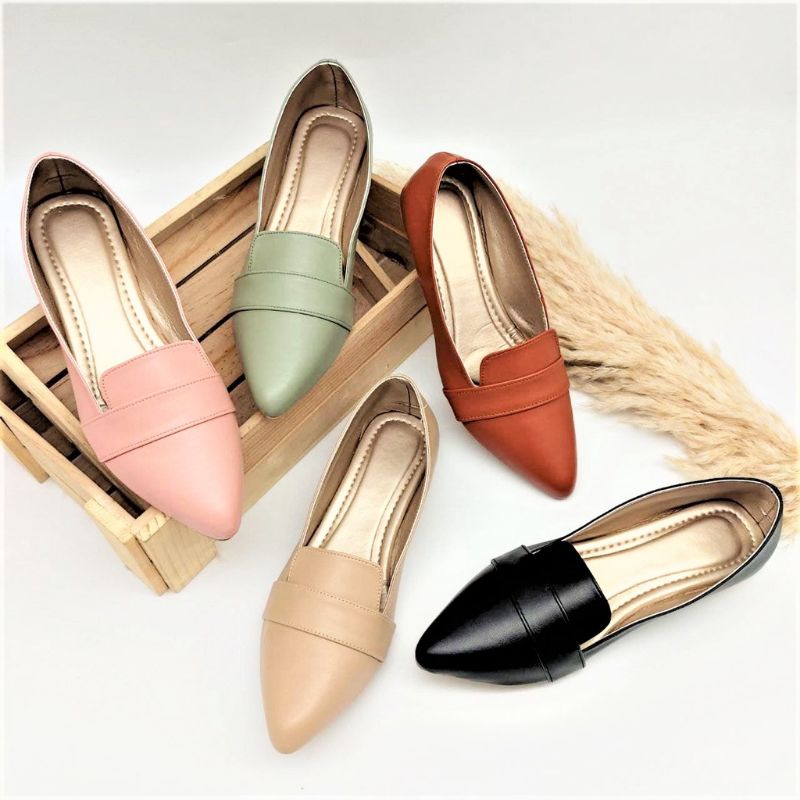 Pointed Vegan Leather Dollies Shopee Philippines