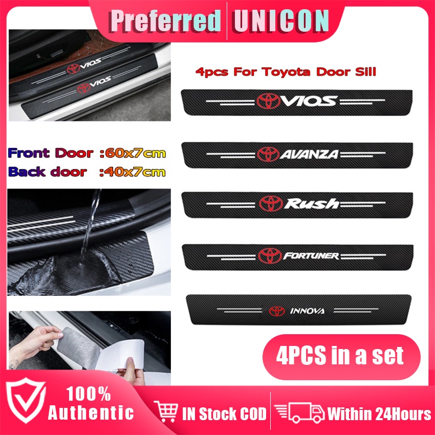 Car Sticker Carbon Fiber Door Sill Protector Toyota 5 Types Car logos