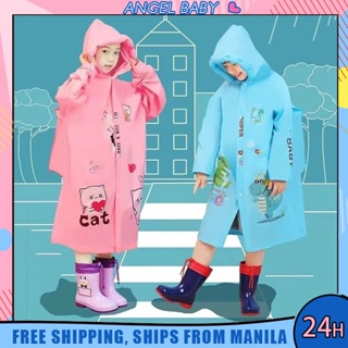 CODExpandable Kids raincoat with backpack allowance Cartoon comfortable kids Children EVA Waterproof #1