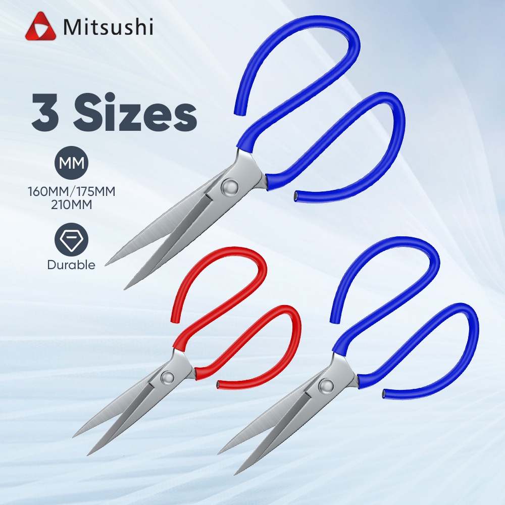 Mitsushi 6/7/8 inches Steel Industrial Scissors/Heavy Duty Kitchen