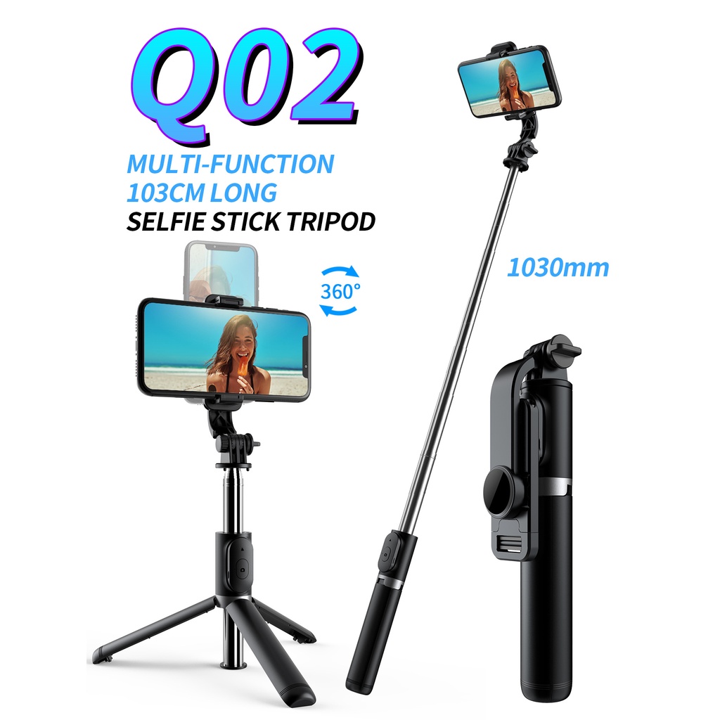 3 In 1 Q02 Wireless Selfie Stick With Tripod