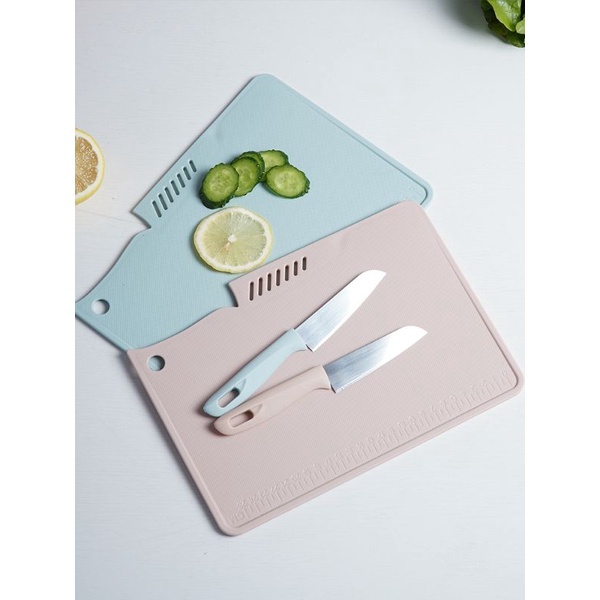 2n1 Chopping Board with Knife Ceramic Random Color Pastel ( CB7
