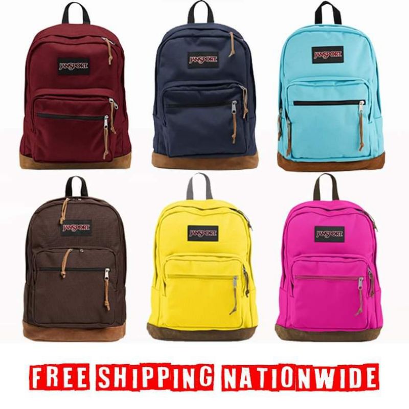 Jansport backpack leather bottom plain colors Shopee Philippines