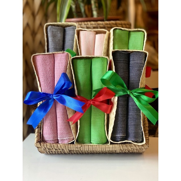Inabel handtowel set of 2 in native handwoven box with ribbon | Shopee ...