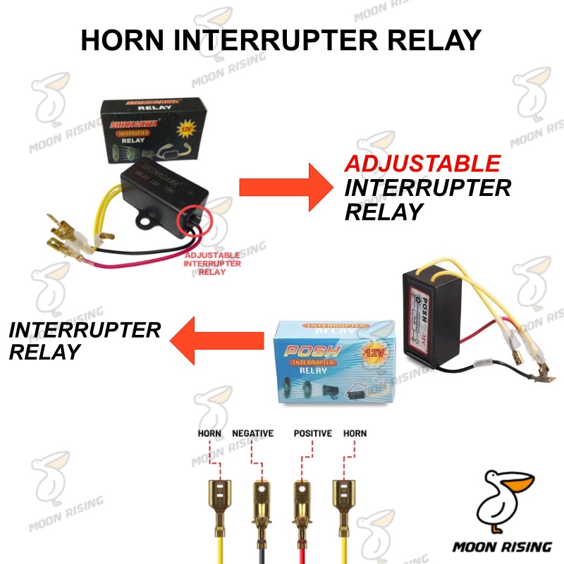12 Volts Universal Motorcycle Interruptor Horn Relay Adjustable POSH