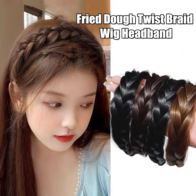 Fried Dough Twist Braid Wig Headband Simple Cute Age Reducing Fishbone