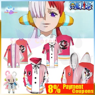 2022 Anime One Piece Red UTA Cosplay Costume 3D Printed Hoodie Zip Up Jacket Coat Outfits Halloween Carnival Suit for  Women Girls 4XL