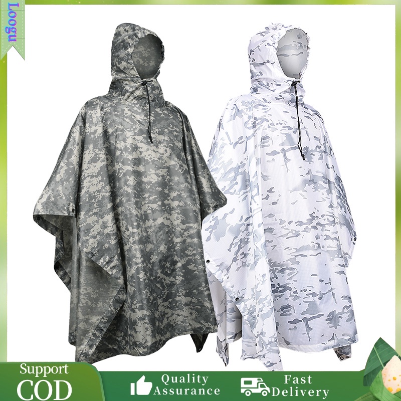 LOOGU Poncho Raincoat Motorcycle Bicycle Rain Coat Multifunction Rain ...