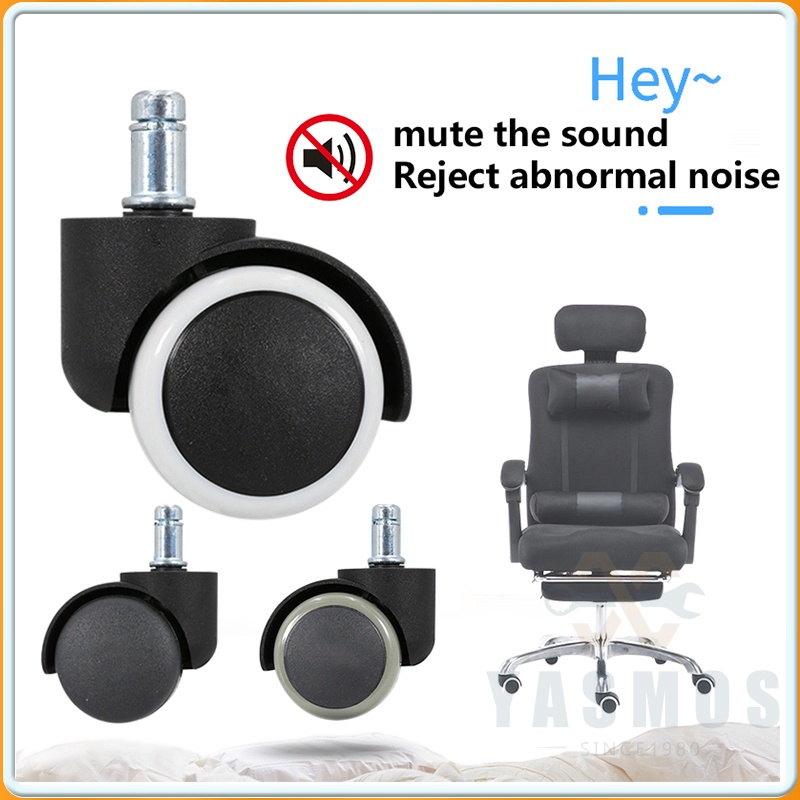 Office Chair Casters 2 Inches Universal Wheels Silent Rubber Wheels