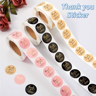 500 Pcs of Self-adhesive Sticker Sealing Packaging Label Thank You Designs Stickers