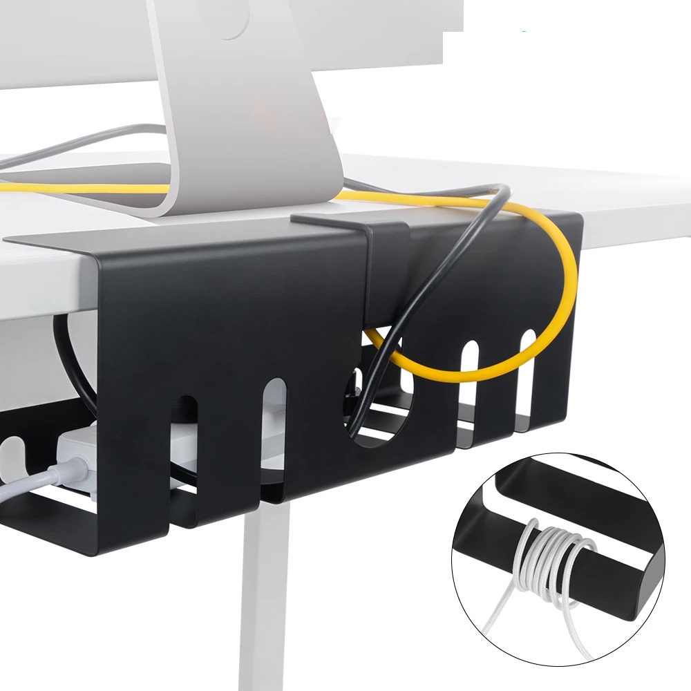 Under Desk Cable Management Tray No Drill Cable Management for Glass