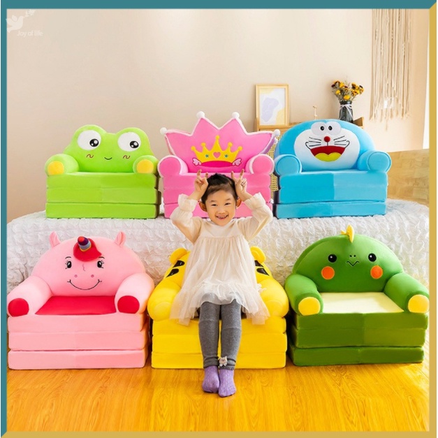 (COD) Cartoon Children's Folding Sofa Bed Baby Small Sofa Lazy Seat