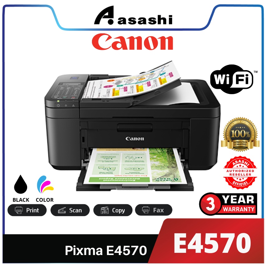 Canon Pixma E4270 E4570 Inkjet Aio Printer Duplex Printscancopyfax And Wireless Shopee 5115