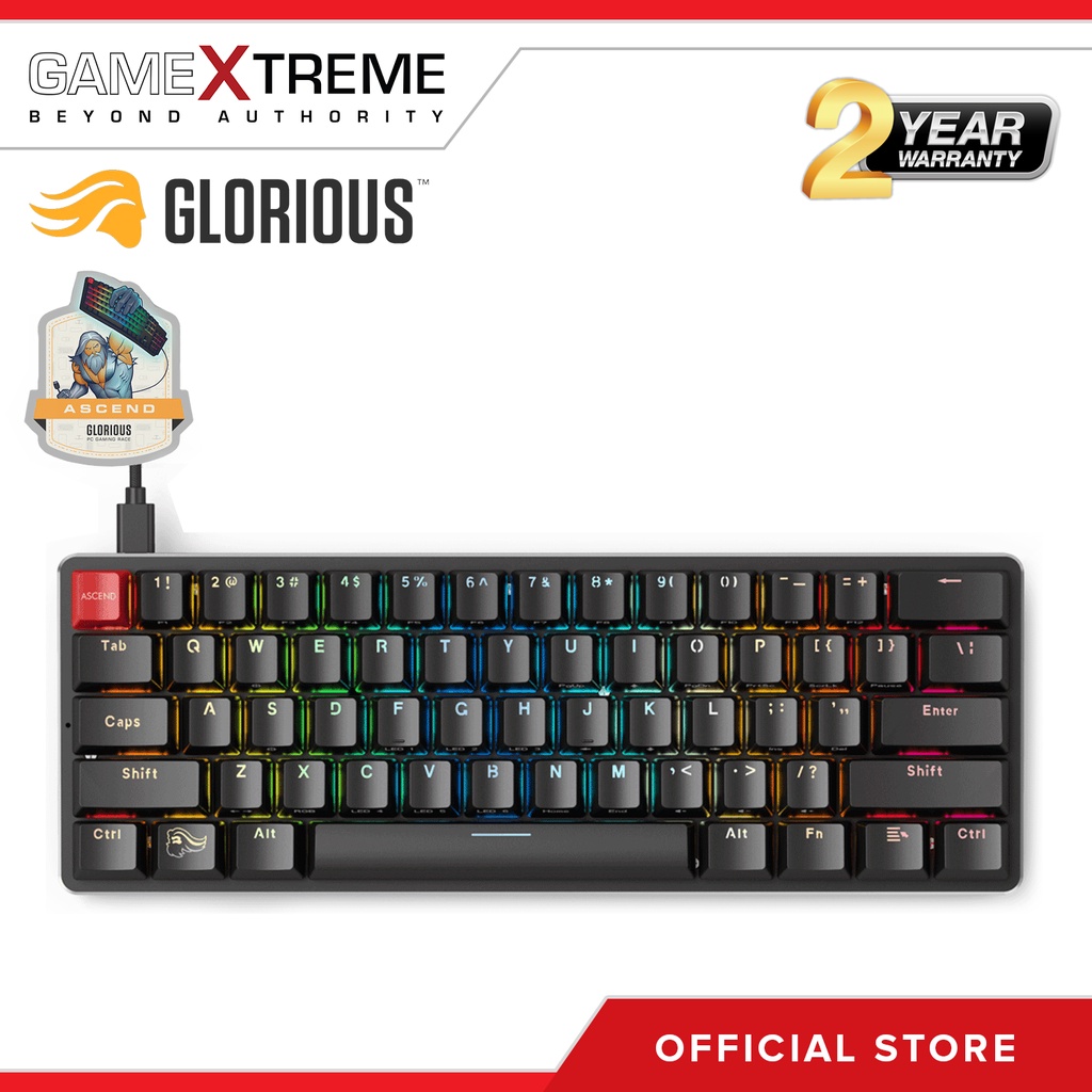 Glorious Gaming Race Keyboard GMMK Compact (Brown Switches) (Black) | Shopee Philippines