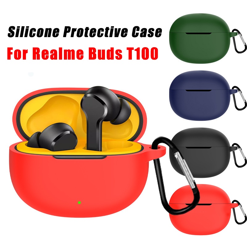 Realme Buds T100 Silicone Earphone Case Cover Protective Anti Fall Cover For Realme Buds T100