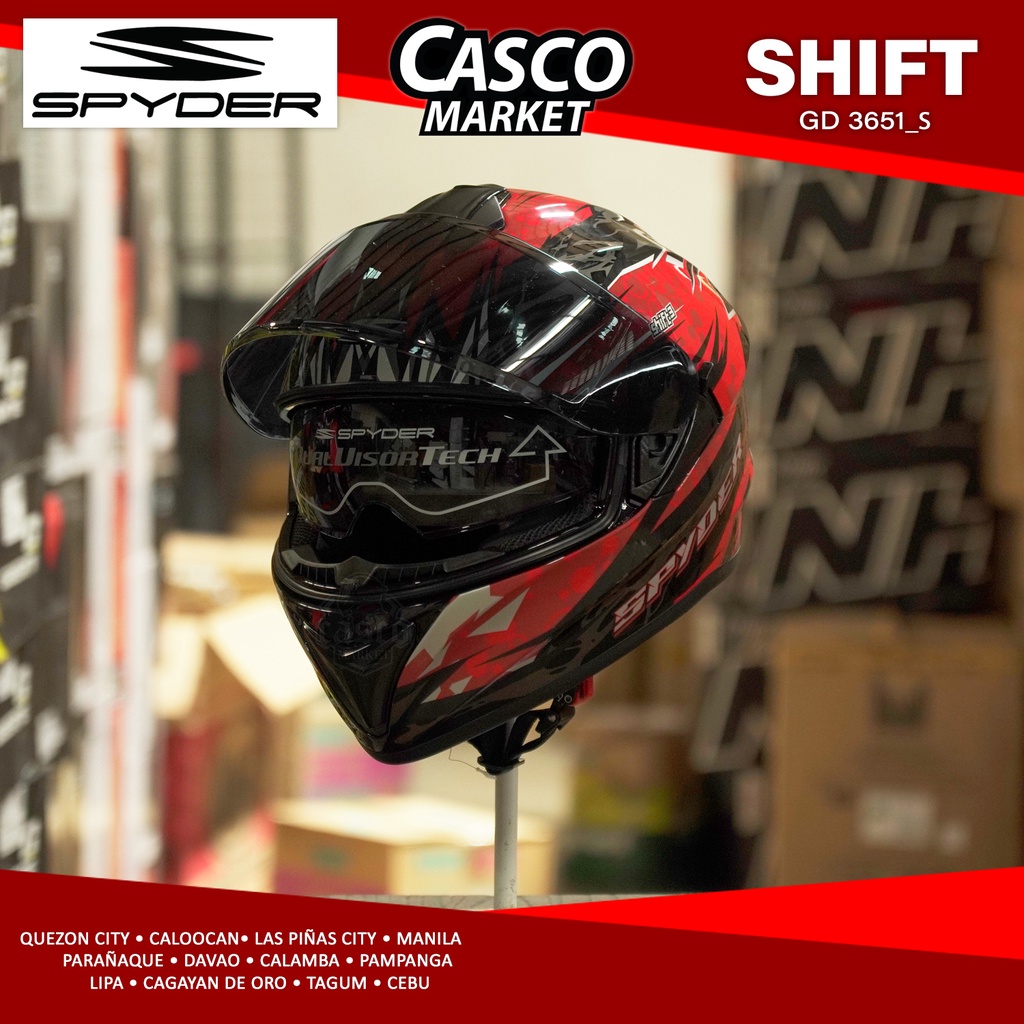 SPYDER SHIFT 3 GD FULL FACE DUAL VISOR MOTORCYCLE HELMET | Shopee ...