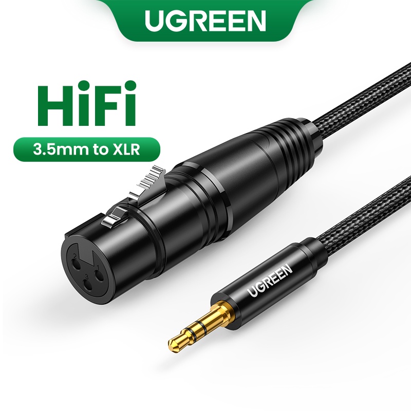 UGREEN XLR To 3.5mm Microphone Audio HiFi Cable XLR Female To Mini Jack