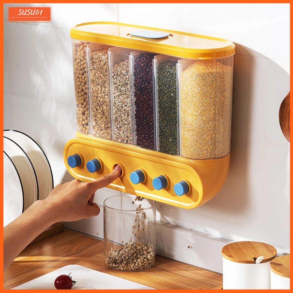 2/4/6l Grains Storage Tank Food Storage Dispenser Box Grain Corns Rice