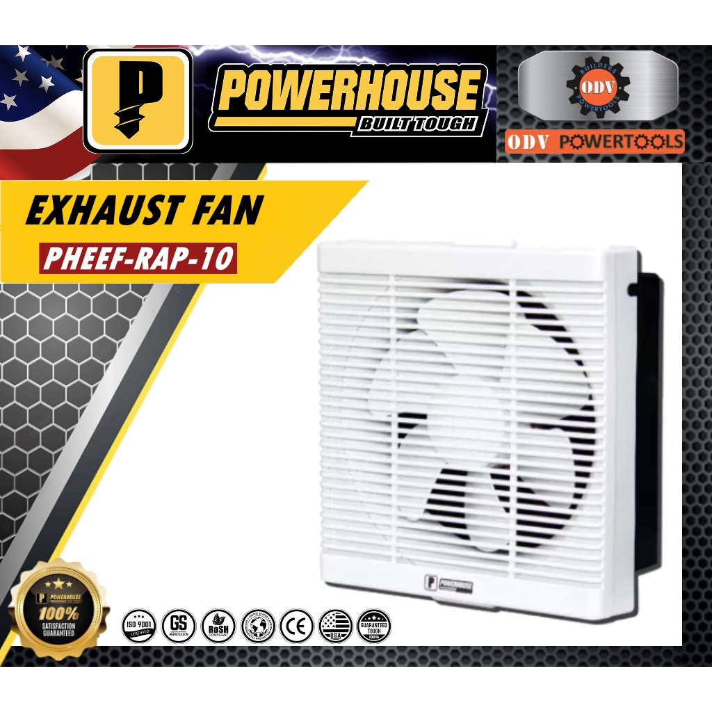 POWERHOUSE Electric Exhaust Fan Wall Mounted Veloce Series 10" PHEEF