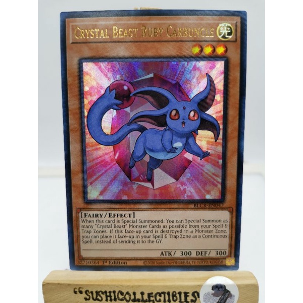 Yugioh 1x Crystal Beast Ruby Carbuncle Blcr Ultra Rare 1st Edition Read Description Shopee Philippines