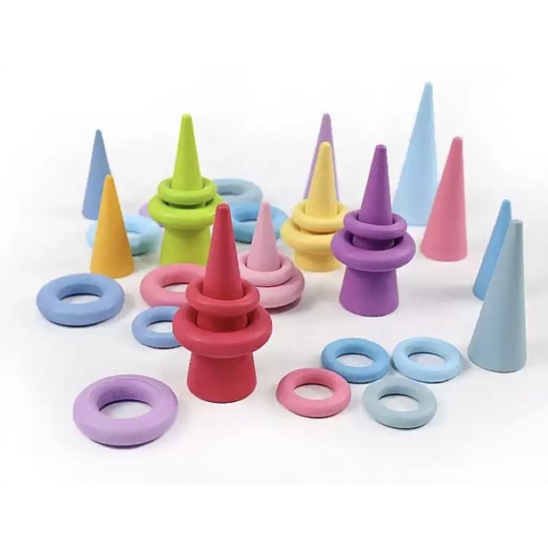 Wooden Cones and Rings Color Sorting | Shopee Philippines