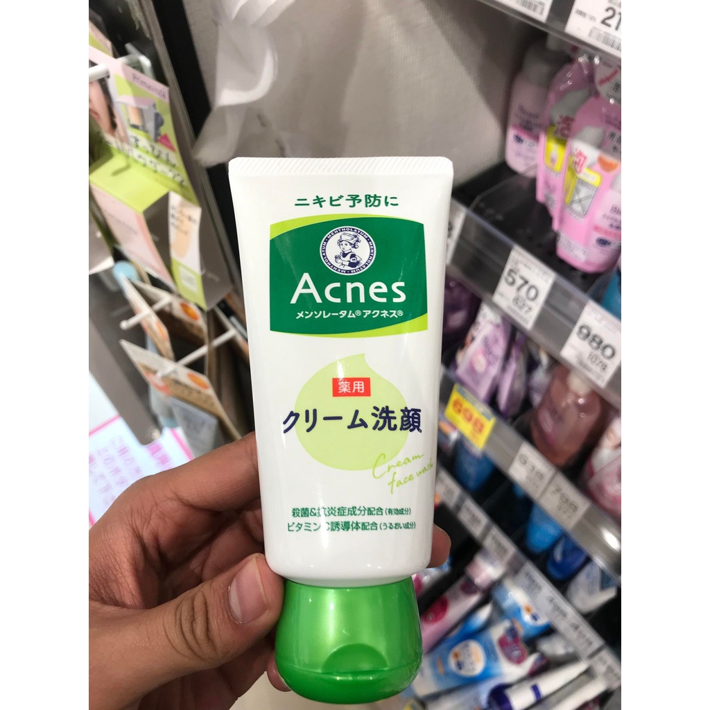 Rohto Mentholatum Acnes Cream Face Wash Original From Japan | Shopee ...