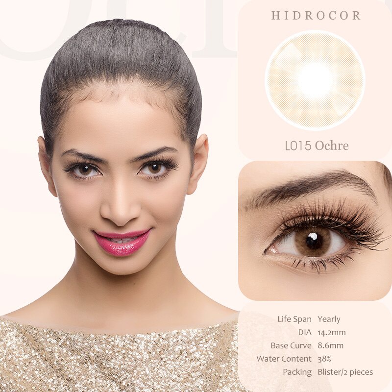 Magic Eye 1 PAIR / 2 PCS Hidrocor 13 Ochre and Hazel Contact Lens