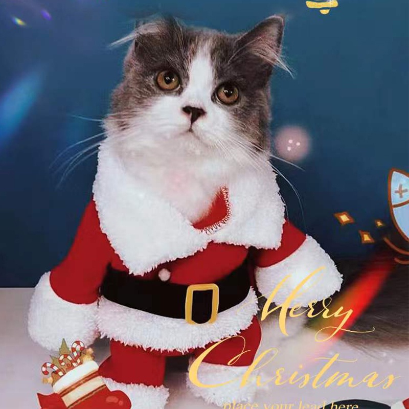️In Stock️ pet cat clothes Christmas Cat Costumes Funny Santa Claus Clothes For Small Cats Dogs Xmas New Year Pet Cat Clothing Kitty Kitten Outfits clothes for cat cat Christmas costume #6