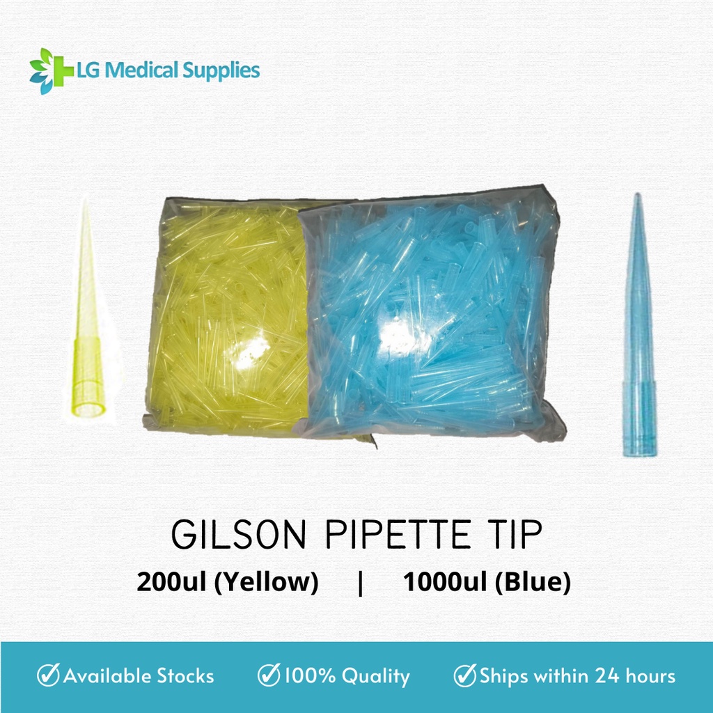 Gilson Pipette Tip 1000PCS 200ul (yellow) and 1000ul (blue) Shopee