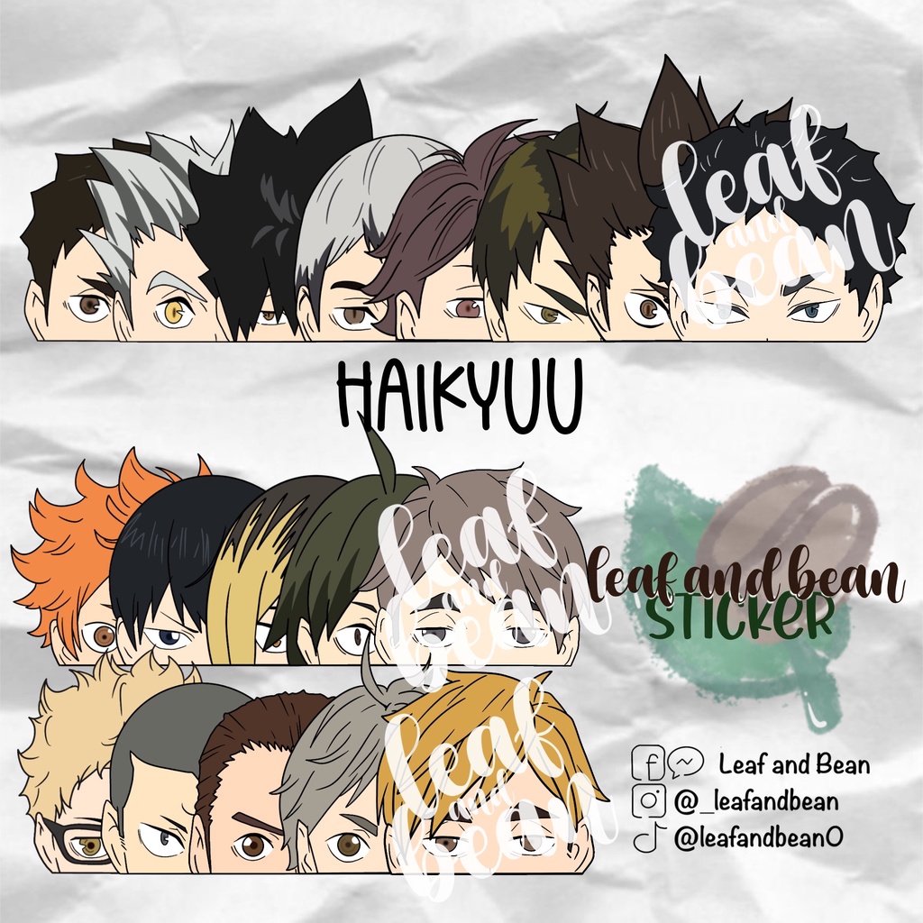 Leaf And Bean Haikyuu Eye Peeker Stickers Waterproof Vinyl Stickers Shopee Philippines 7979