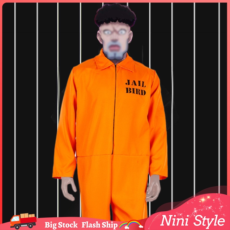 Men's Prisoner Jumpsuit Cosplay Halloween Costume For Adult Jeffrey