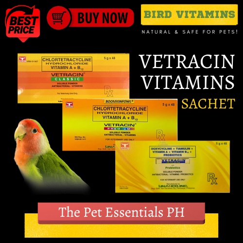 Bird multivitamins Vetracin powder sachet classic premium gold Pet essentials Shopee Philippines