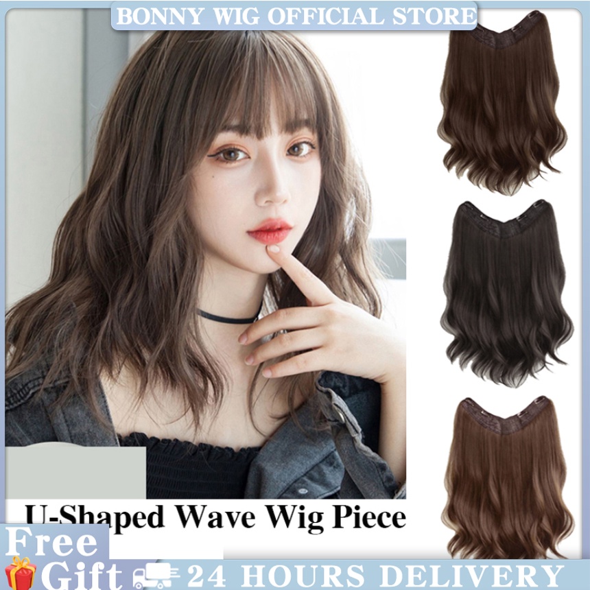 Hair Extension Piece Wig Ushaped Woman Naturally Curly Big Wave hair