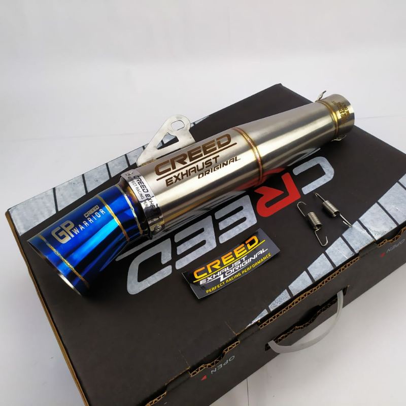 Original creed exhaust Canister only 51mm inlet muffler motorcycle pipe