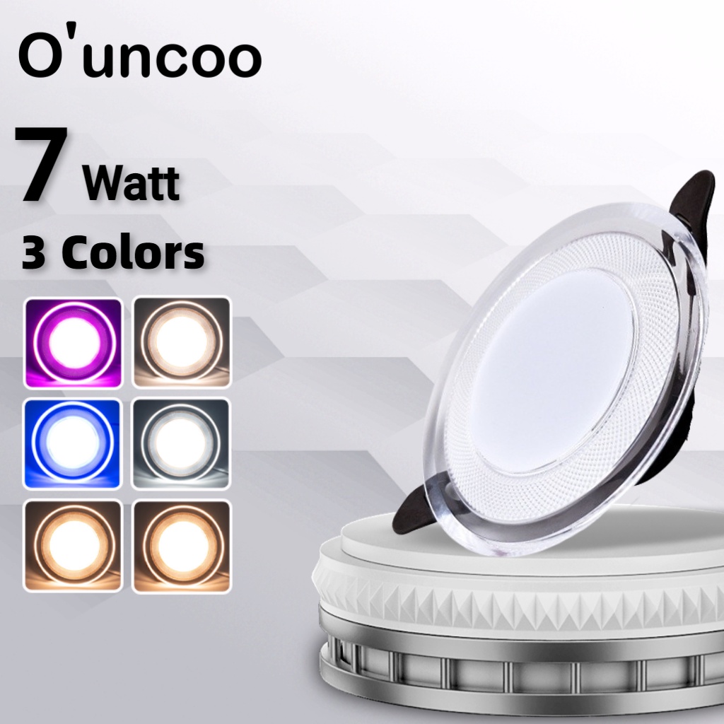 O'uncoo Pin Light Tri color Led Ceiling 7Watts Downlight Recessed Panel ...