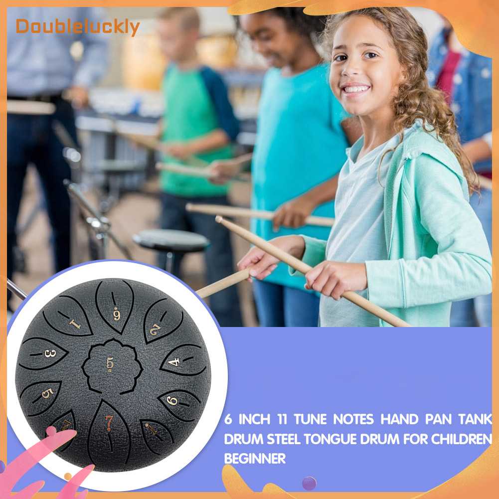 6 inch 11 Tune Musical Instrument Steel Tongue Drum for Beginner