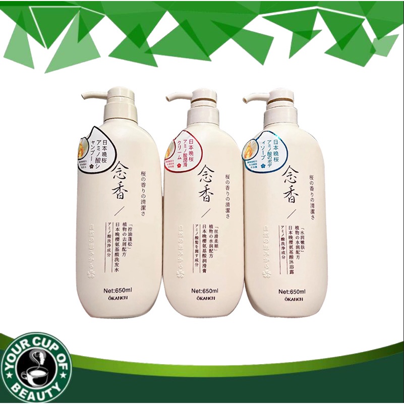 ORIGINAL OKANEN Japan Sakura Shampoo and Conditioner Evening Sakura Amino Acid Plant Anti