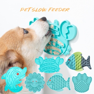 Fish-Shaped Pet Slow Feeder Puzzle Feeder for Cat & Dog Silicone Anxiety Relief Pet Treat Mat Bowl