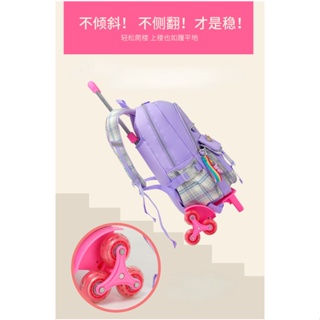 NEW 2/6 Wheels High Quality Girls Trolley Backpack Schoolbag with Wheels Orthopedic Bags for Children Schoolbag Rolling Backpack Bag #4