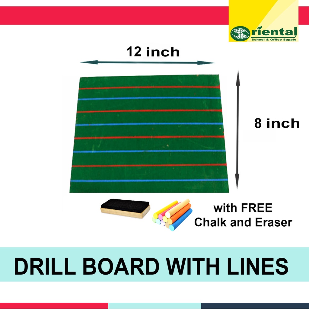 Drill Board w/ Lines 8x12 inches or 12x16 inches ERASER NOT INCLUDED Sold per pc with FREE 2