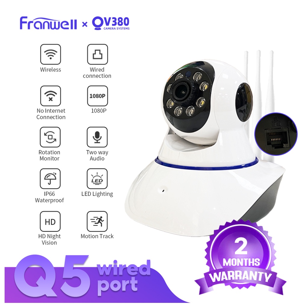 V380 Pro Q5 CCTV WiFi Wireless Ip Camera 1080p Security Video 3d