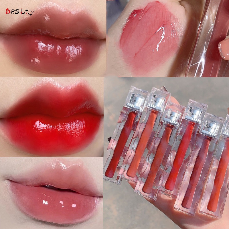 Uslike 6color Transparent Glass Lip Gloss Mirror Water Lip Glaze
