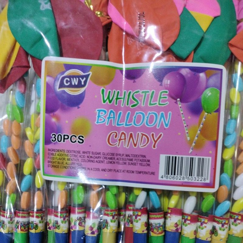 Whistle Balloon Candy 30 pcs | Lootbag Filler, Paninda, Party Giveaways ...