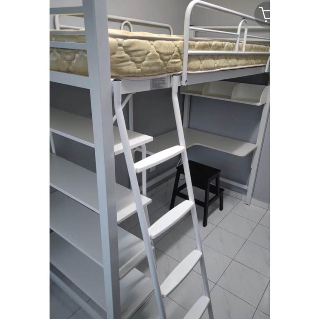 Loft Bed Frame Study Table & Book Shelves Katil Besi loft + Meja + Rak