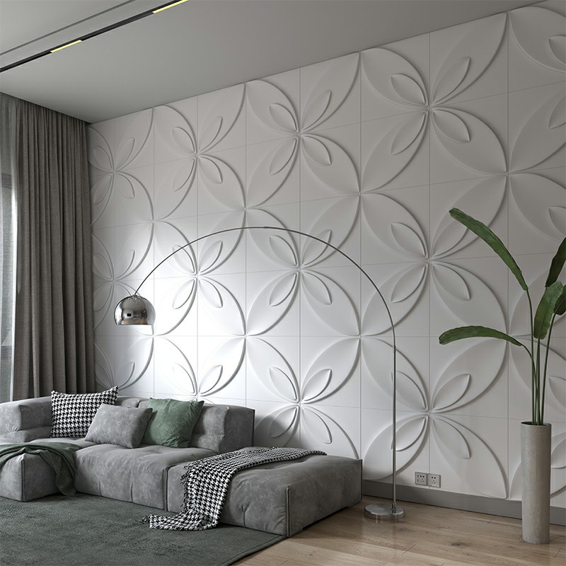 Waterproof 50*50CM 3D Wallpaper Diamond Design PVC Wall Panel Fireproof